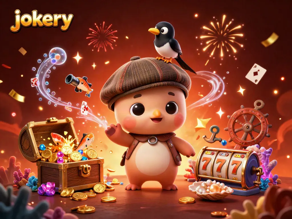 Engage in jokery excitement with colorful casino elements, playful characters, and winning treasures.
