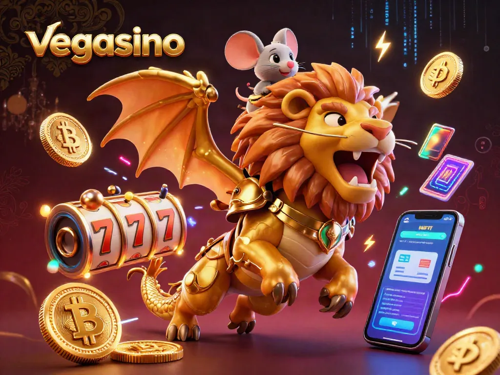 Engage with vegasino as a golden chimera triumphs over crypto and slots in a vibrant casino scene.